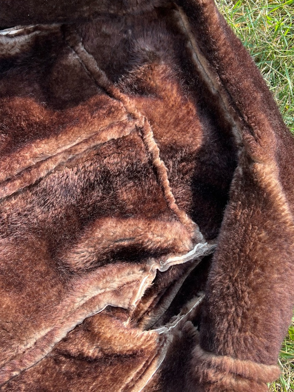 Vtg 70s Genuine Sheepskin Shearling Coat - Picture 8 of 11